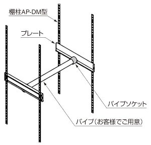 AP-S32PS 棚柱収納システム用パイプソケット（受け）