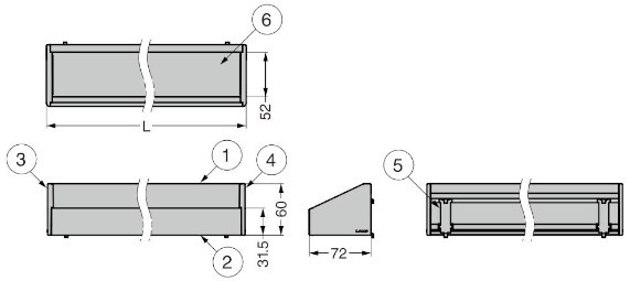 AP-SB350-SL 棚柱収納システム用ボックス 寸法図