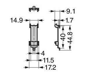 AP-SHB 棚柱収納システム用プレートブラケット 寸法図