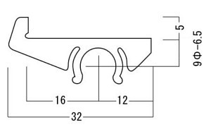 グラフィックス9φ L型 寸法図