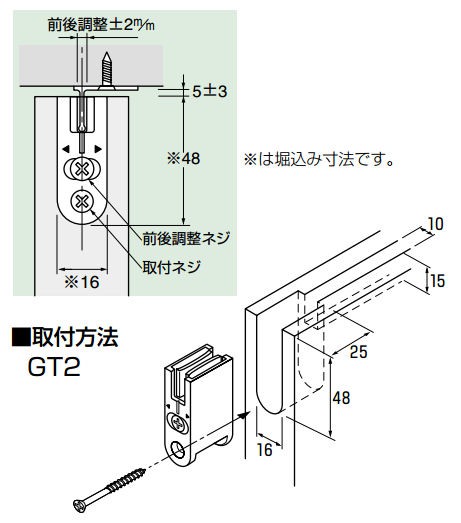 KG GT-2 上部前後調整ガイド