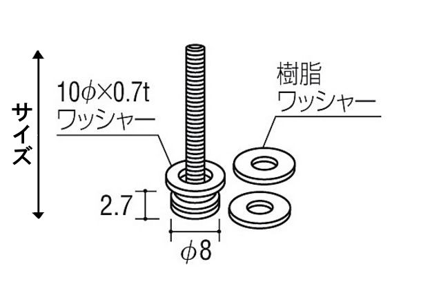 ロイヤル KN 4Mこぼれ止めビス ユニクロ (1セット10個入り)