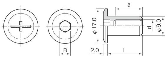 JCN-A・B ジョイントコネクター 飾りナット 寸法図