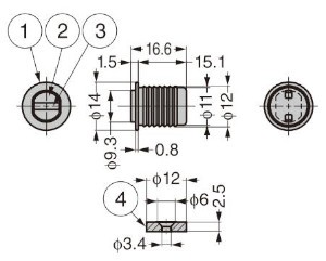 マグネットキャッチ MC-IS4F型 埋込型ヨーク可動タイプ 寸法図