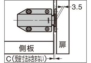 マグネラッチ ML-120型 かぶせ扉の場合