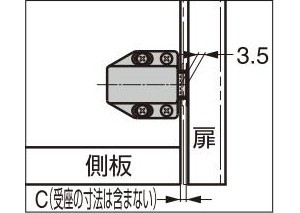 マグネラッチ ML-80型 かぶせ扉の場合