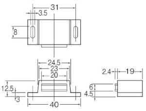 マグネットキャッチ 401 寸法図