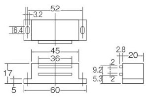 マグネットキャッチ 805 寸法図