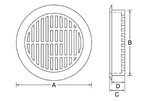 YN-4 プラスチック空気抜 寸法図
