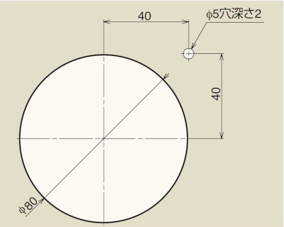 QC91型 配線孔キャップ 取付穴加工図