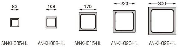 AN-KH型 ステンレス鋼製 屑入投入口 角型 蓋無