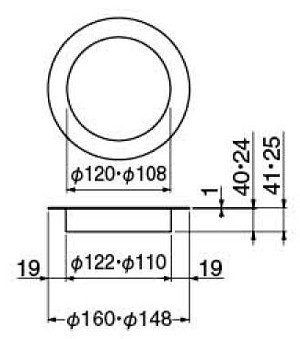 ST-101 ステンレス製ダストシュート 寸法図