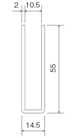 ステンSUS304 厚口破損止 対応厚5mm用 55x3660mm