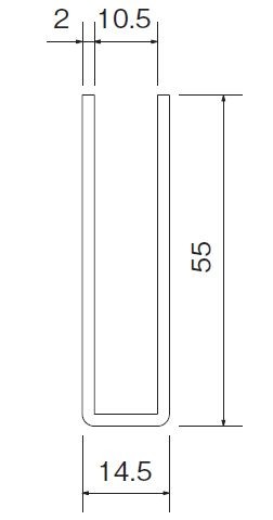 ステンSUS304　厚口破損止　対応厚5mm用　55x3660mm