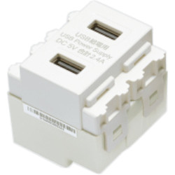 DM2-U2P2型 埋込充電用USBコンセント 2ポートタイプ ホワイト