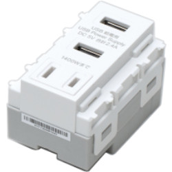 DM3-U2P2A1型 埋込充電用USB・ACコンセント 送り端子付 ホワイト