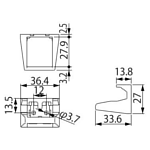 ムラコシ精工 PFR-TSA 耐震ラッチ受け寸法図