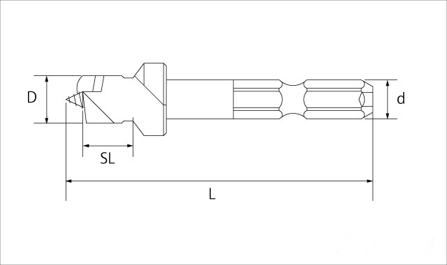 No.70X 六角軸ダボ錐 寸法図