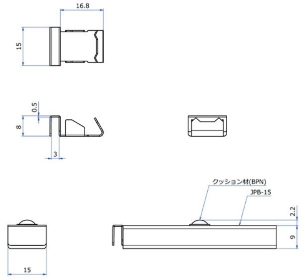 ロイヤル　J-5 Jホルダー（JPB-15用）　ステンレス　（1セット10個入り）