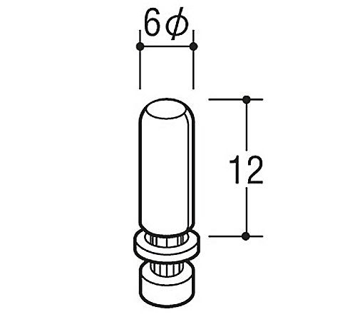 ROYAL/ロイヤル WD-6-12 木部ブラケットダボ クローム 木棚板用関連パーツ 水平棚板用こぼれ止め