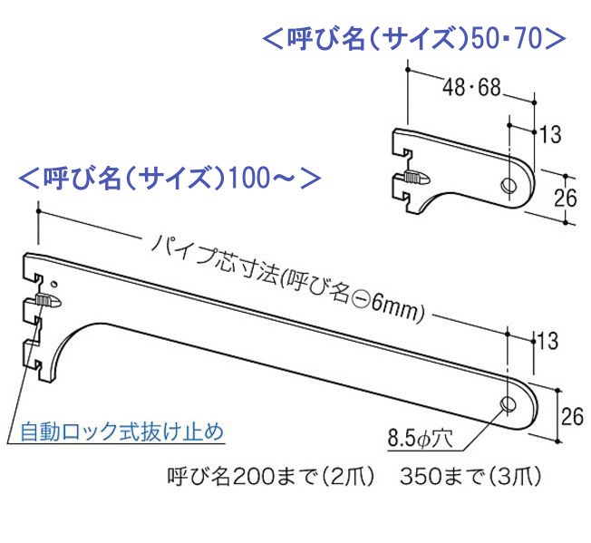 ロイヤル　A-70S ハンガーブラケット　クローム