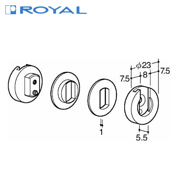 ROYAL/ロイヤル BA-WB ベビーダブルベース（両面用・ガラス妻板専用）