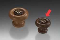 スガツネ工業/つまみハンドル王国 KTH-J424 天然素材 家具用つまみ ビーチ／古代ブロンズめっき