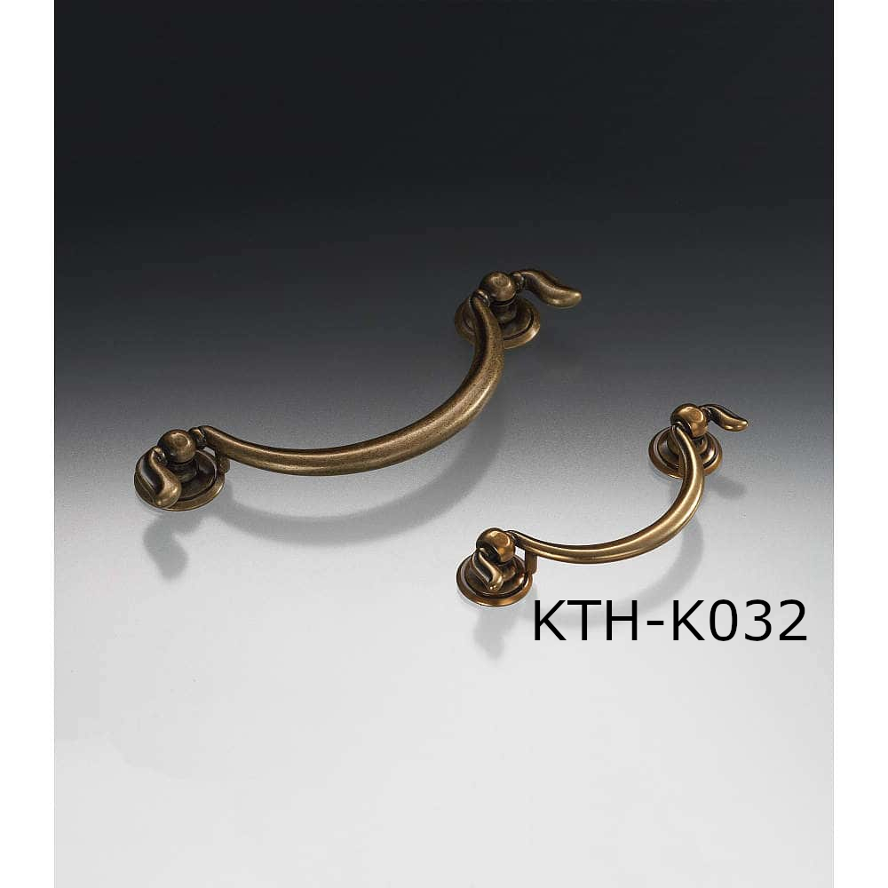 スガツネ工業/つまみハンドル王国 KTH-K032 アンティーク 光沢真鍮古美 家具用取手