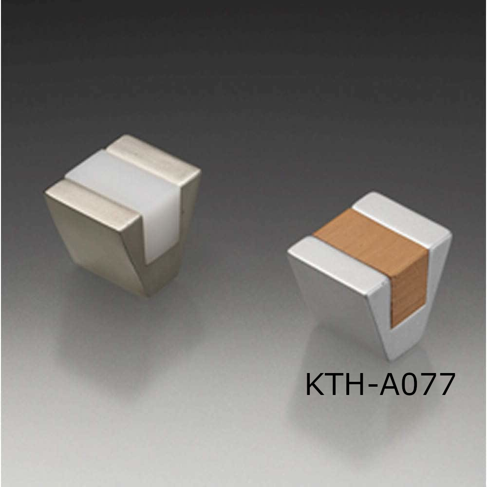 スガツネ工業/つまみハンドル王国 KTH-A077 天然素材 家具用つまみ チェリー／マットシルバー塗装