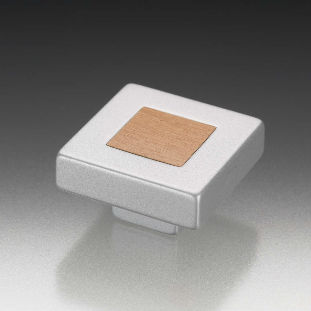 スガツネ工業/つまみハンドル王国 KTH-A078 天然素材 家具用つまみ ウォルナット／マットシルバー塗装