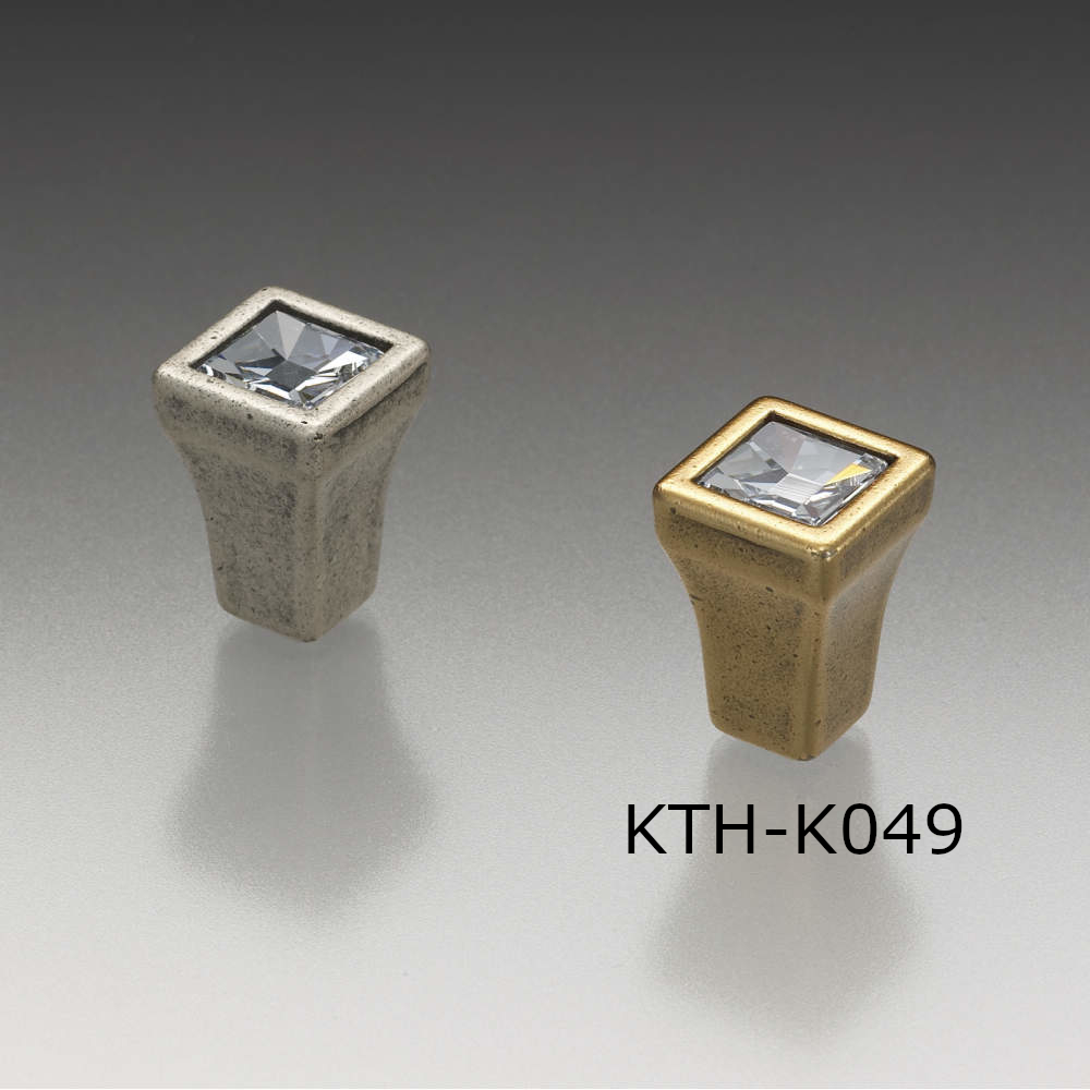 スガツネ工業/つまみハンドル王国 KTH-K049 スワロフスキー 家具用つまみ 真鍮古美