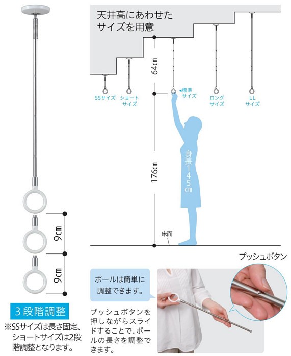 川口技研 SPC型 薄型スタイリッシュ 室内用ホスクリーンスポット型 天井高にあわせてサイズを選択可能