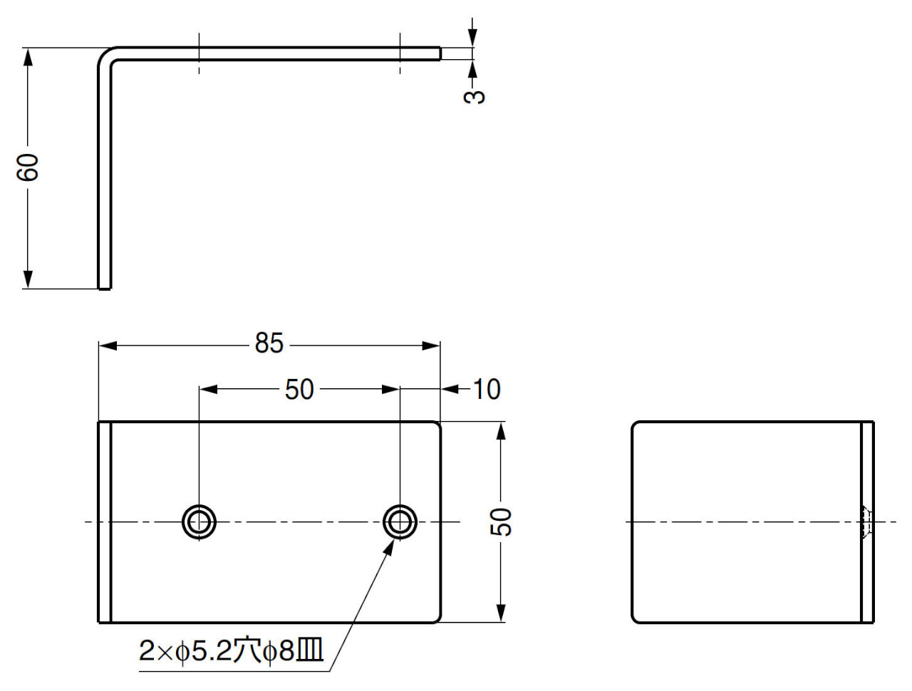 FXSU0-0302AK フットハンドル 寸法図