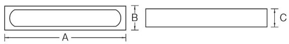 紀州黒檀戸引手 寸法図