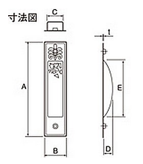 宇佐美工業 U.K 石目唐草チリ出し戸引手