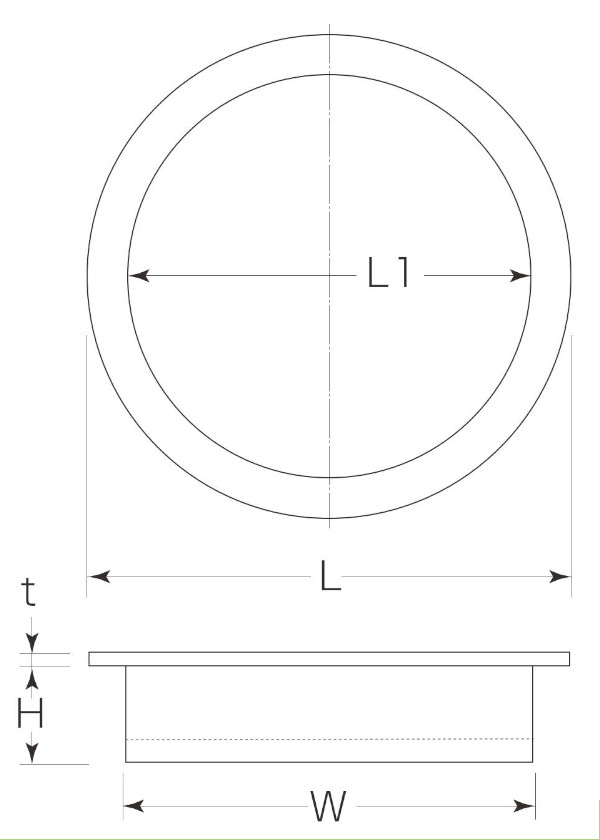 W-313 メープル丸引手 寸法図