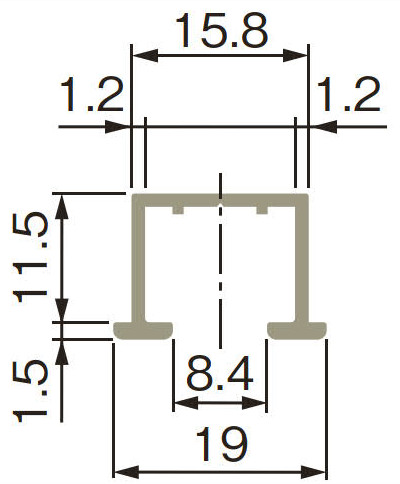 HS-1 上部レール 寸法図