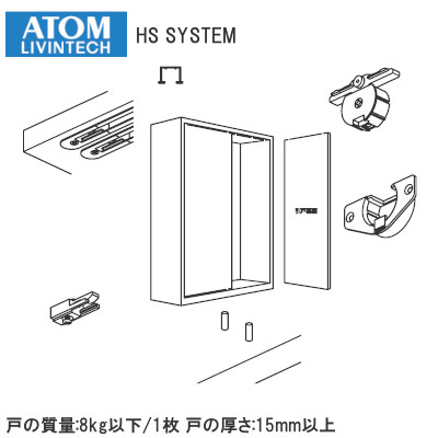 ATOM/アトム HS SYSTEM ハンガースライドローラー 上吊りタイプ家具用引戸システム金具